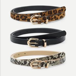 3 SET BELT (black, cheetah, and snake scale)